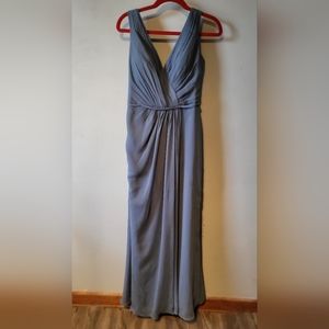 David's Bridal size 6 Steel Blue Bridesmaid's Dress